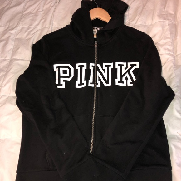 PINK Victoria's Secret Tops - Black vs pink zip up hoodie